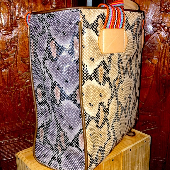 Consuela Leather trim snakeskin print tote bag - Picture 11 of 12